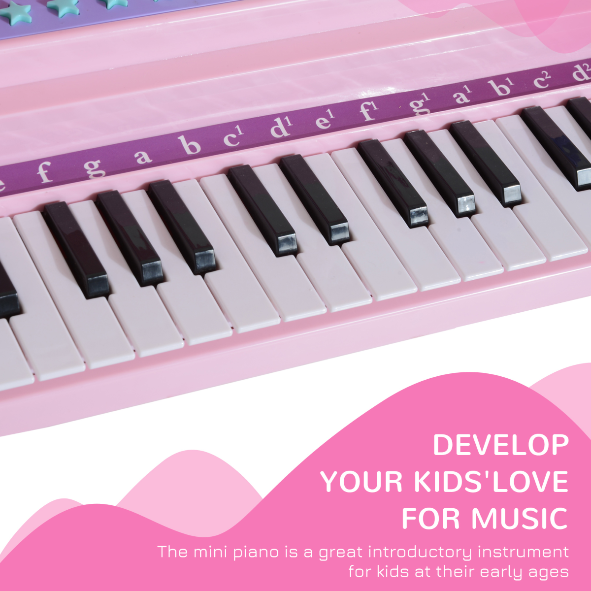 Enchanting 37-Key Pink Mini Piano with Microphone & Stool for Young Musicians!