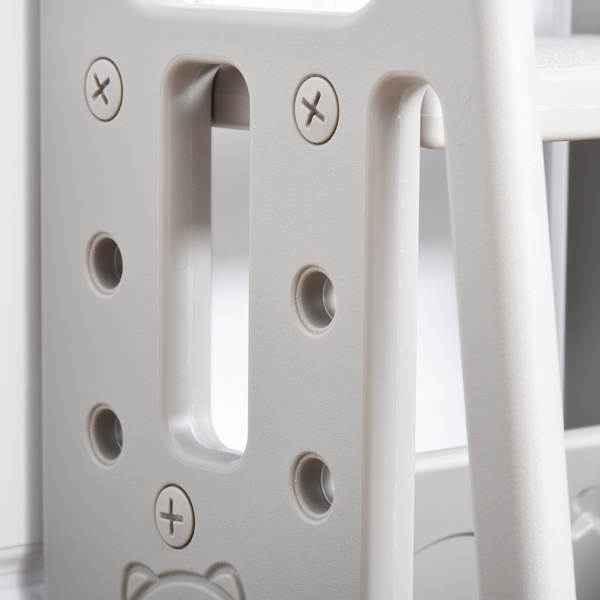 Adjustable Kids Step Stool - Safe & Stylish Toddler Kitchen Helper in Grey