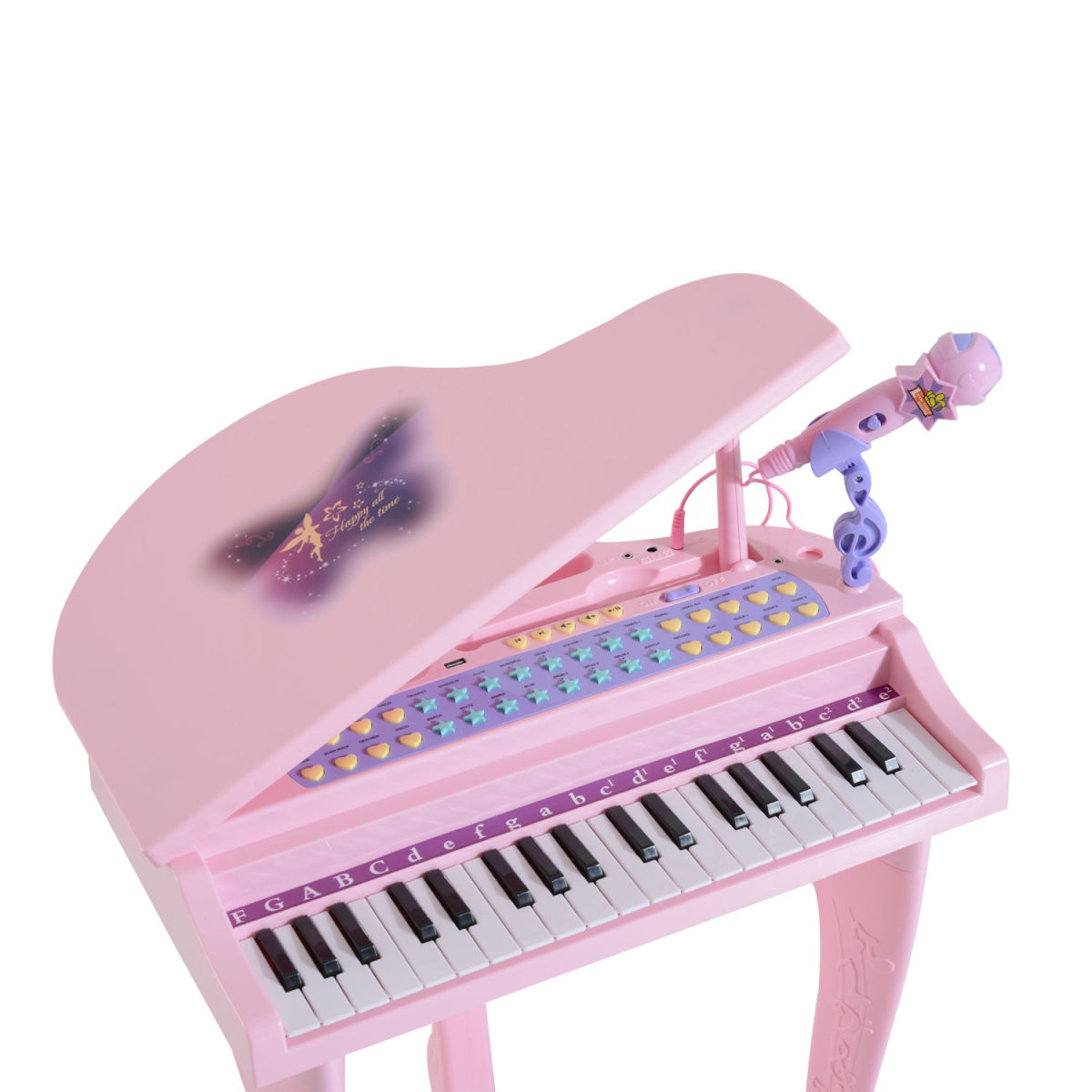 Enchanting 37-Key Pink Mini Piano with Microphone & Stool for Young Musicians!