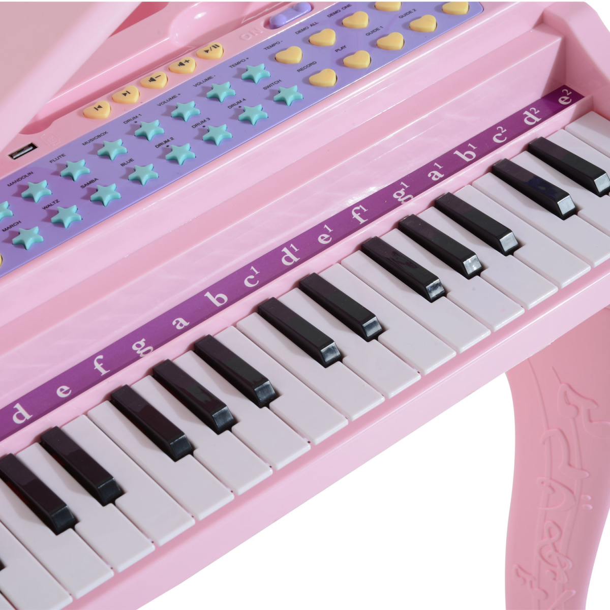 Enchanting 37-Key Pink Mini Piano with Microphone & Stool for Young Musicians!