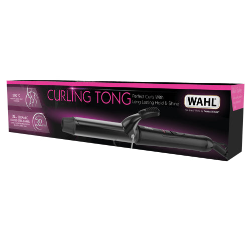 Wahl 32mm Ceramic Curling Tong - Effortless, Shiny Curls with Heat Protection