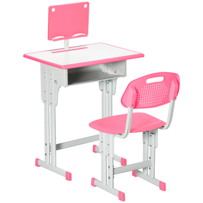 Pink Kids Desk & Chair Set: Stylish Study Space with Storage Solutions