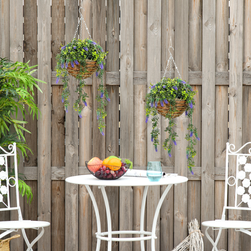 Vibrant Lavender Basket Set: Year-Round Elegance Without the Maintenance!