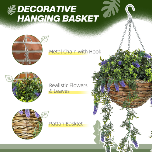 Vibrant Lavender Basket Set: Year-Round Elegance Without the Maintenance!